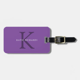 Personalisiert Classic Violet Monogramm Gepäckanhänger