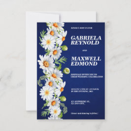 Personalisiert Clear Floral White Daisy Wedding Einladung