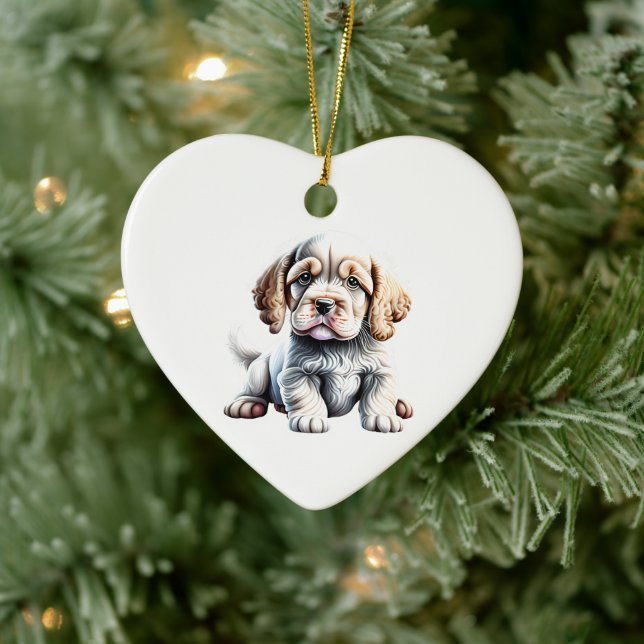 Personalisiert Clumber Spanisch Welppy Keramik Ornament (Baum)