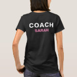 Personalisiert Coach Pink Schwarzer, feiner Text T T-Shirt<br><div class="desc">Solid Black Security T - Shirt mit Fett Text. Ideal für viele Sportarten wie Gymnastik,  Tennis,  Netball,  Schwimmen,  Fußball,  Eishockey,  Fußball,  Tischtennis,  Volleyball,  Basketball,  Hockey,  Gymnastik,  Baseball,  Wrestling,  Volleyball und Softball.</div>