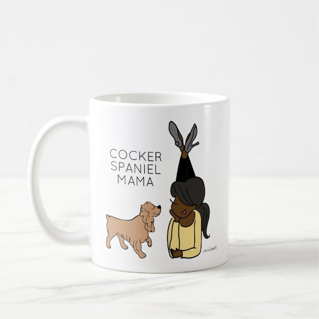 Personalisiert Cocker Spanisch Mama Kaffee Tasse (Links)