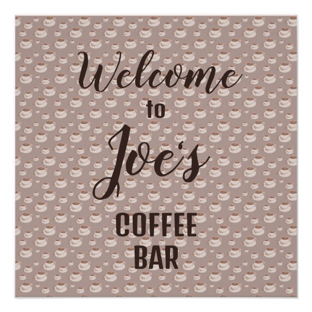 Personalisiert Coffee Bar Station Kaffeepulster Poster (Vorderseite)