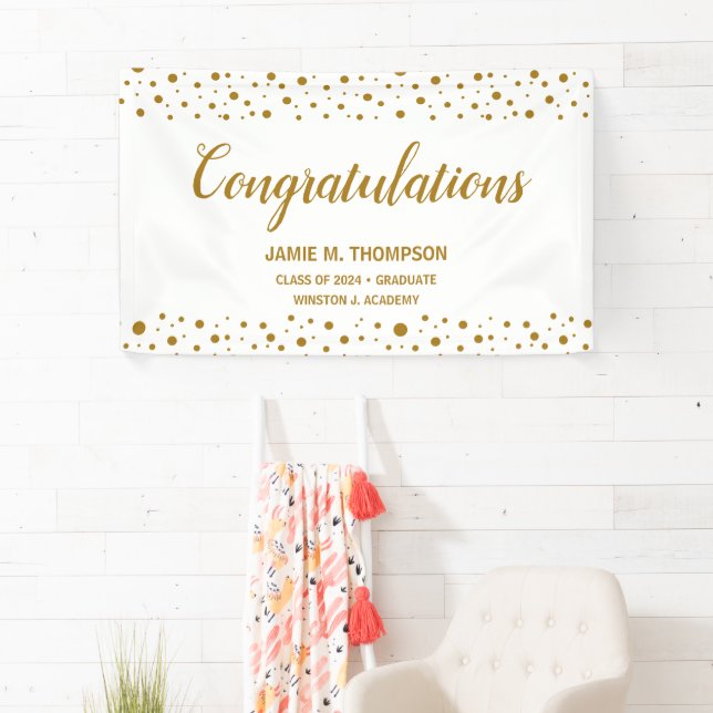 Personalisiert Confetti Herzlichen Glückwunsch Gra Banner (Insitu)