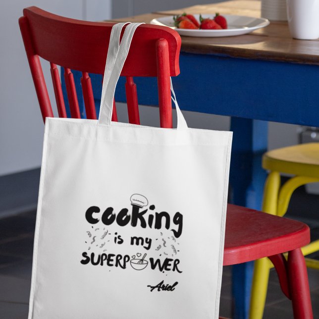 Personalisiert Cooking ist mein superpower Funny G Tragetasche (Order now and let them proudly display their culinary superpower wherever they go!)