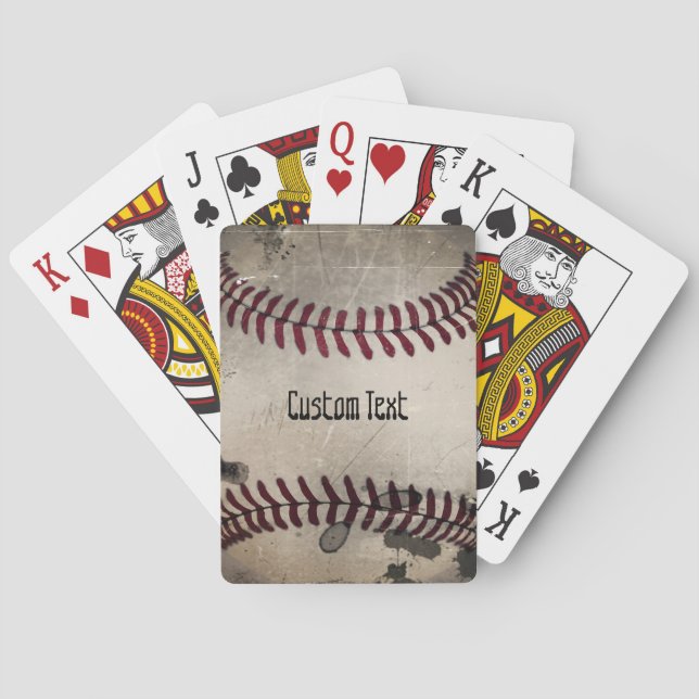 Personalisiert Coole Vintage Grunge Baseball Spielkarten (Rückseite)