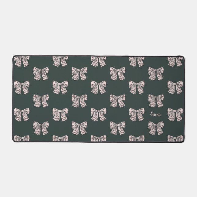 Personalisiert Coquette Bow Schreibtischunterlage (Vorderseite)