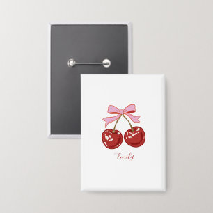 Personalisiert Coquette Cherry Bow Name Button