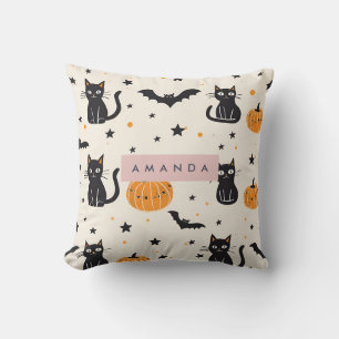 Personalisiert Cosy Fall Halloween Black Cat Pumpk Kissen