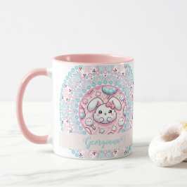 Personalisiert Cotton Candy Kawaii Bunny Dot Manda Tasse
