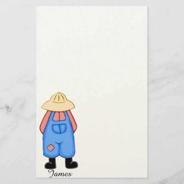 Personalisiert Country Boy Stationery Briefpapier (Vorderseite)