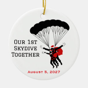 Personalisiert Couple Skydiving Weihnachten Keramik Ornament