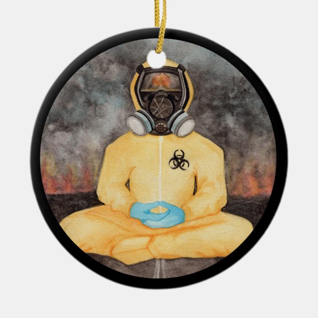 Personalisiert Covid Weihnachten Biogefährdung Hol Keramik Ornament (Vorne)