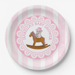 Personalisiert Cowgirl Babydusche Papier Teller