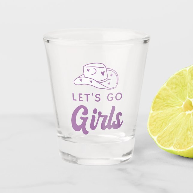 Personalisiert Cowgirl Hat Bachelorette Schnapsglas (Vorderseite)