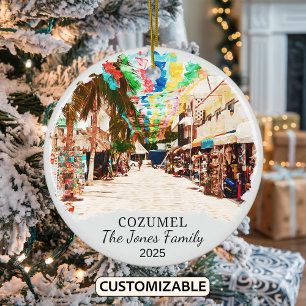 Personalisiert Cozumel Ornament, Mexiko Keramik Ornament