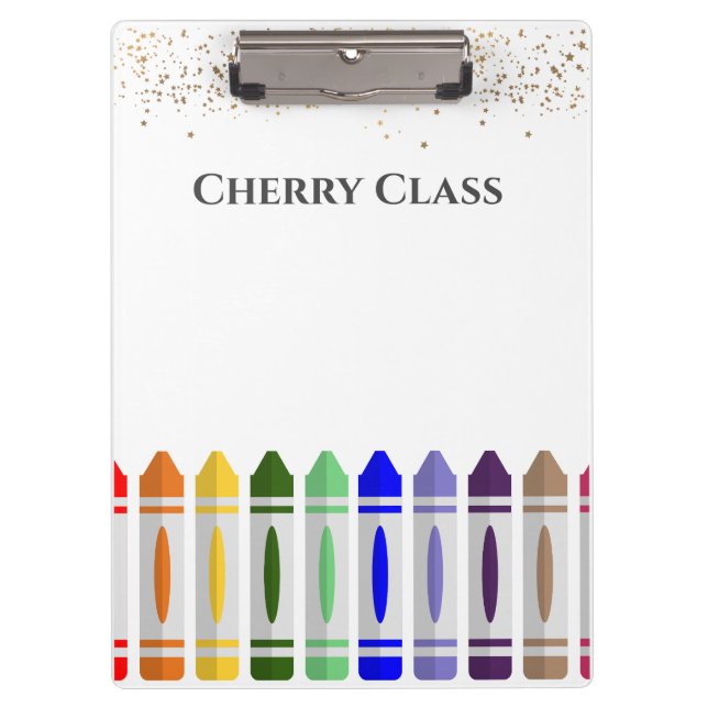 Personalisiert Crayon Star Design Class Klemmbrett (Vorderseite)