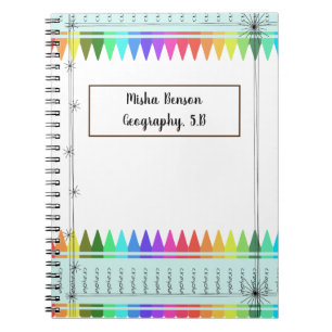 Personalisiert Crayons Multicolored School Noteboo Notizblock