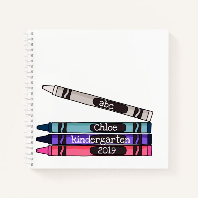 Personalisiert Crayons Notebook Notizbuch (Vorderseite)