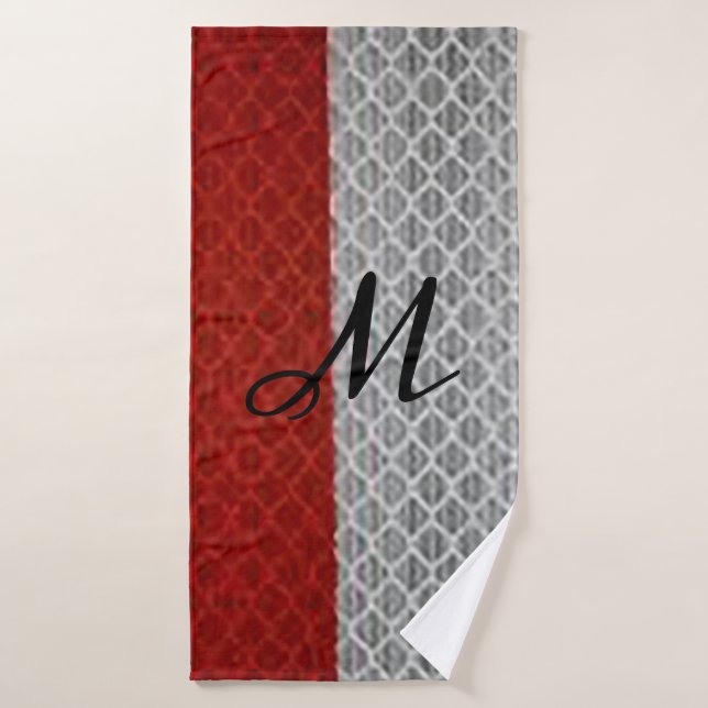 Personalisiert "Crimson and Gray"  Badhandtuch Set (Badehandtuch)