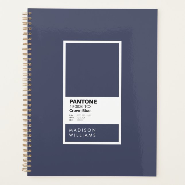 Personalisiert Crown Blue-Notebook | Individuelle  Planer (Vorderseite)