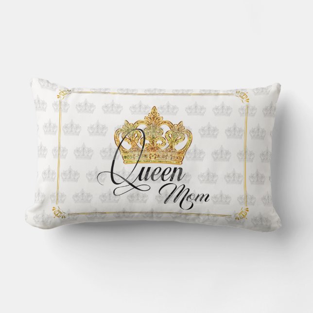 Personalisiert Crown Queen Mama - Lumbar Kissen (Vorderseite)