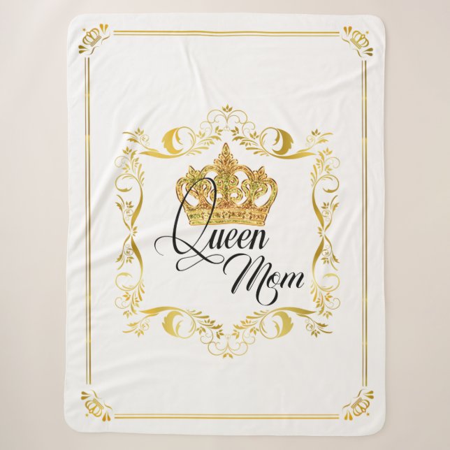 Personalisiert Crown Queen Mama - Sherpa Blanket Sherpadecke (Vorderseite)