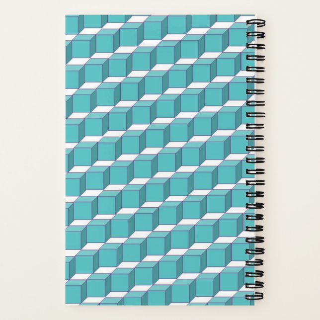 Personalisiert Cube Spiral Notebook Notizbuch (Rückseite)
