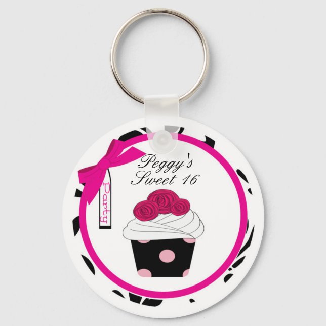 Personalisiert Cupcake Schlüsselanhänger Gefallen (Vorderseite)