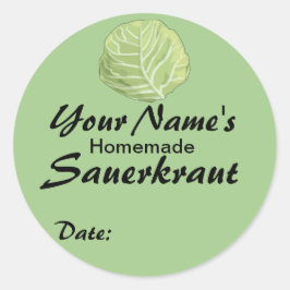 Personalisiert Custom Jar Labels Sauerkraut Cabbag Runder Aufkleber