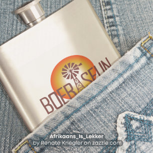 Personalisiert / Custum BOERSEUN Windpomp Afrikaan Flachmann