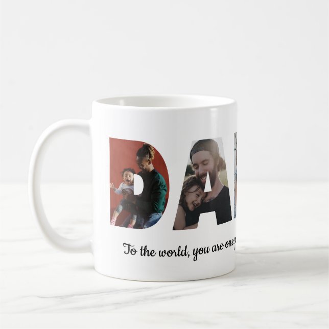 Personalisiert Daddy 5 Foto Collage Vatertag Kaffeetasse (Links)