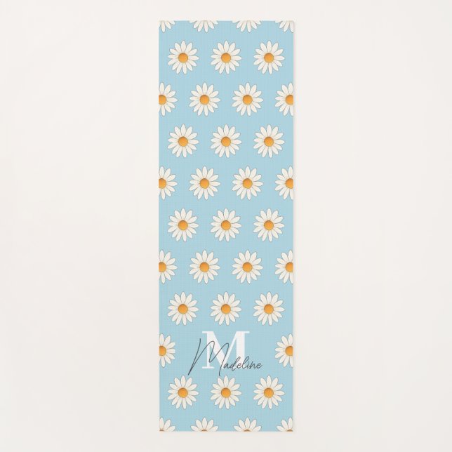 Personalisiert Daisy Floral Yoga Mat - Individuell Yogamatte (Vorderseite)
