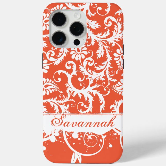 Personalisiert Damask iPhone Case-Sie wählen Farbe iPhone 15 Pro Max Hülle (Rückseite)