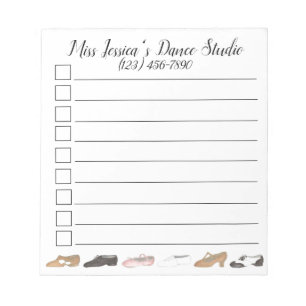 Personalisiert Dance Studio Ballet Gestochen Jazz  Notizblock