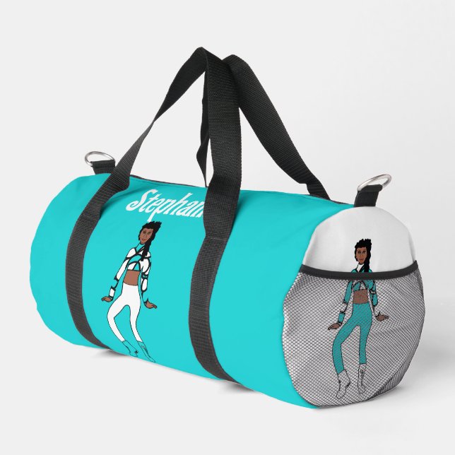 Personalisiert Dancer Duffle Bag Aqua White #1 (Rechte Ecke)