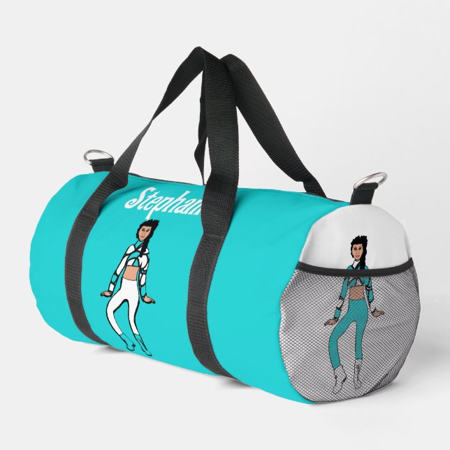 Personalisiert Dancer Duffle Bag Aqua White #2 (Rechte Ecke)