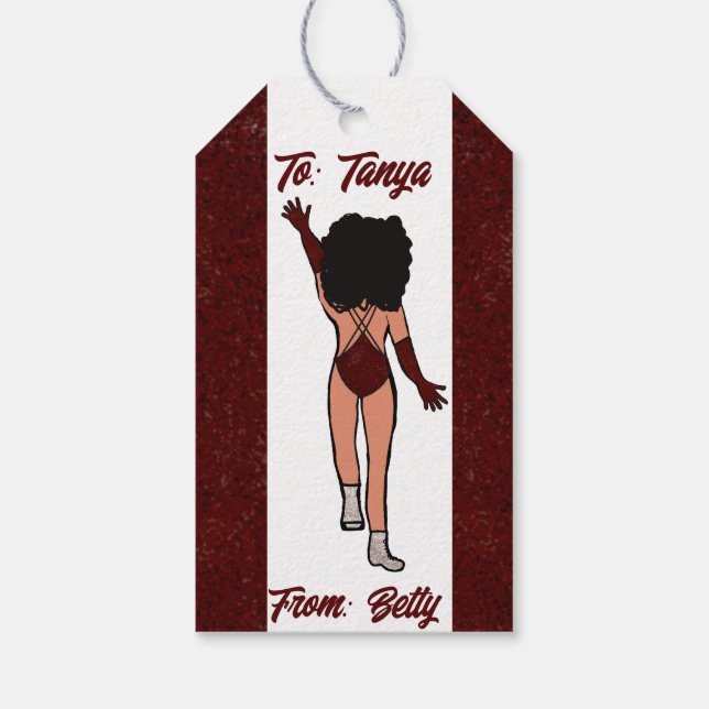 Personalisiert Dancer Geschenk Tag Merlot B Geschenkanhänger (Rückseite)