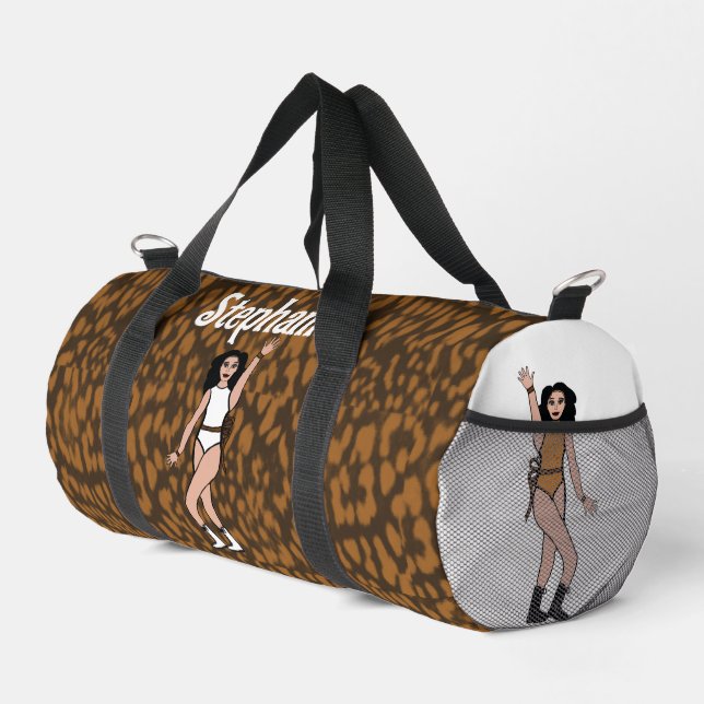 Personalisiert Dancer Leopard Ribbon #2 Duffle Bag (Rechte Ecke)