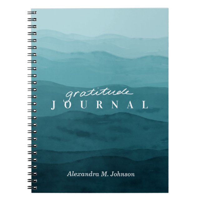 Personalisiert Dankbarkeit Journal Watercolor Abst Notizblock (Vorderseite)