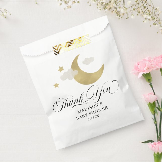 Personalisiert Danke Baby Shower Moon & Stars Fan Geschenktütchen (Versiegelt)