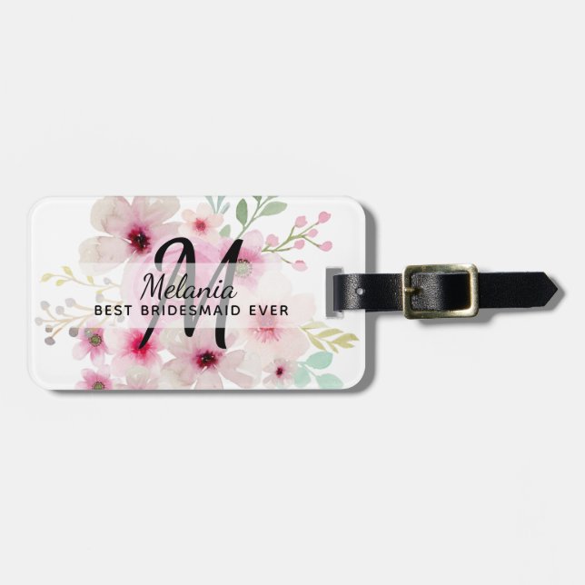 Personalisiert Danke, Brautparty Bridesmaid Gepäckanhänger (Vorderseite horizontal)