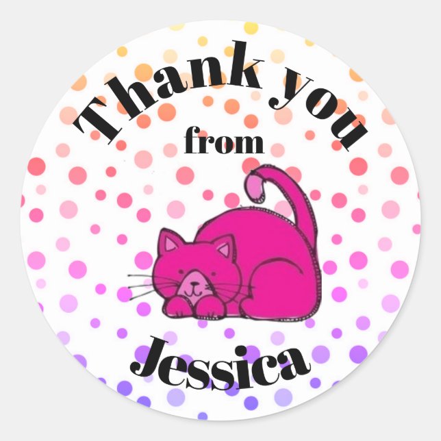 Personalisiert Danke, dass Sie Round Stickers (Vorderseite)