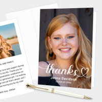 Personalisiert Danke Heart Script Abschluss Foto