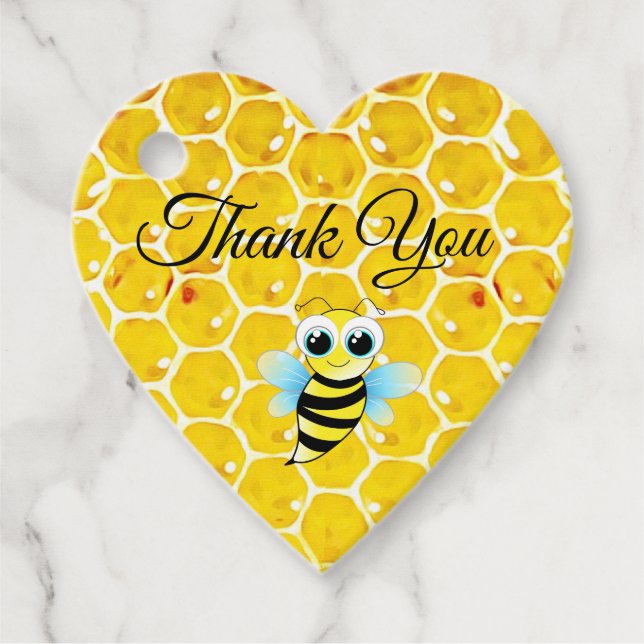 Personalisiert Danke, Honey Bee Baby Dusche Geschenkanhänger (Vorderseite)