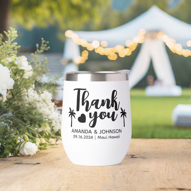 Personalisiert danke Ihnen Hochzeit in Urlaubsort  (Hochzeit)