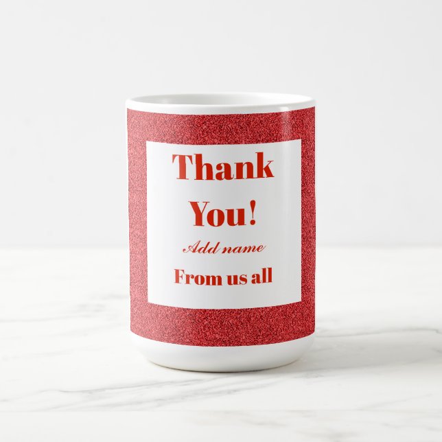 Personalisiert danke von uns allen Tasse (Mittel)