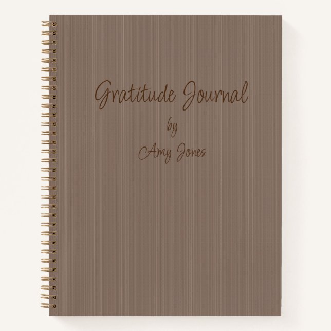 Personalisiert Dankesblatt Brown Notizbuch (Vorderseite)