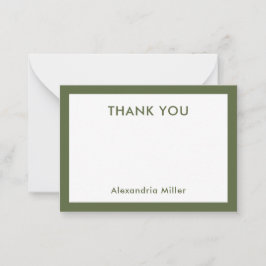 Personalisiert Dankeschön Note Card mit Name Olive Mitteilungskarte