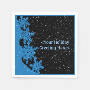 Personalisiert Dark Blue Christmas Snowflake Napki Serviette