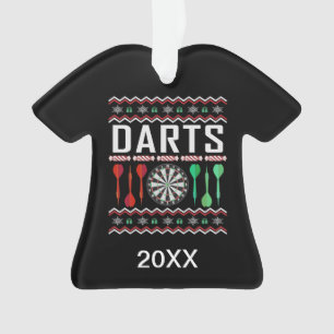Personalisiert Dart Dartboard Ugly Christmas Sweat Ornament
